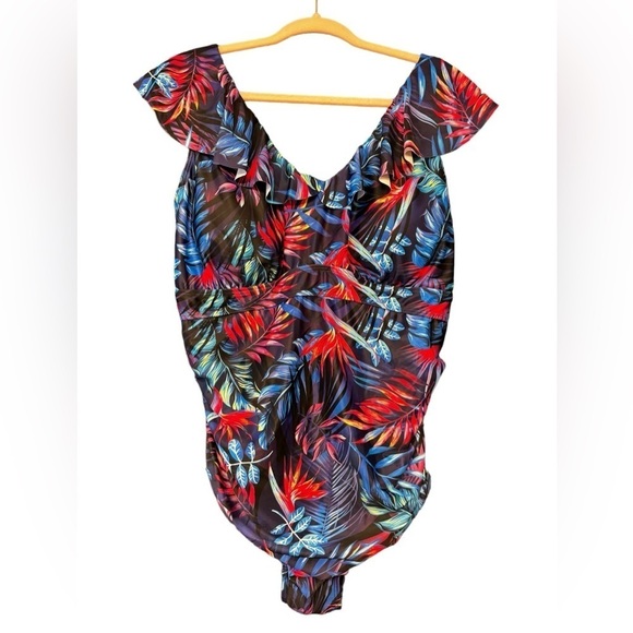 Daci Tropical Palm Print 1 pc Swimsuit 18W - Picture 3 of 7